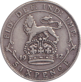 1912 SIXPENCE ( GF )