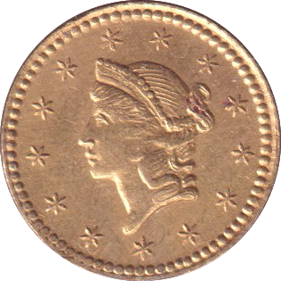 1853 GOLD ONE DOLLAR USA