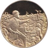 1974 SILVER GOLD PLATED WINSTON CHURCHILL TRENCHES MEDALLION