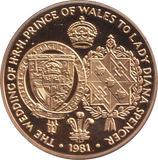 1981 ROYAL WEDDING PRINCE OF WALES LADY DIANA SPENCER MEDALLION