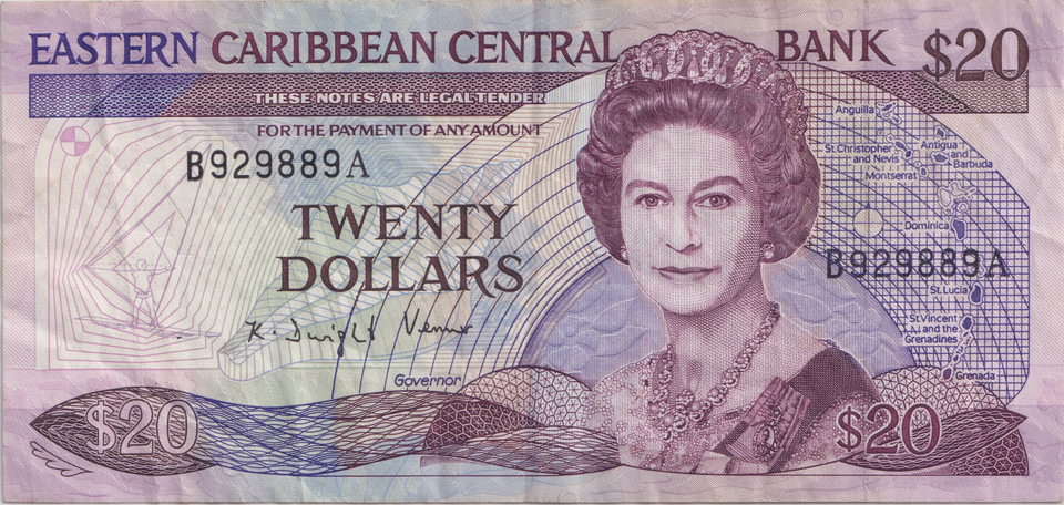 1989 TWENTY DOLLARS EASTERN CARIBBEAN BANKNOTE REF-1794