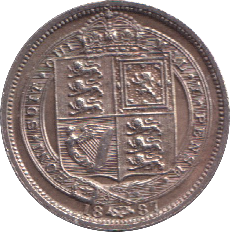 1887 SIXPENCE ( AUNC )