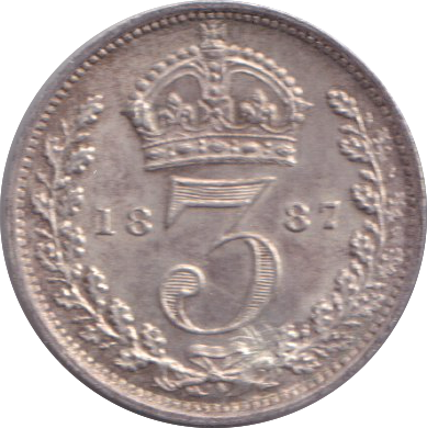 1887 THREEPENCE ( GVF )