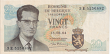 1964 BELGIUM 20 FRANCS BANKNOTE REF-1685