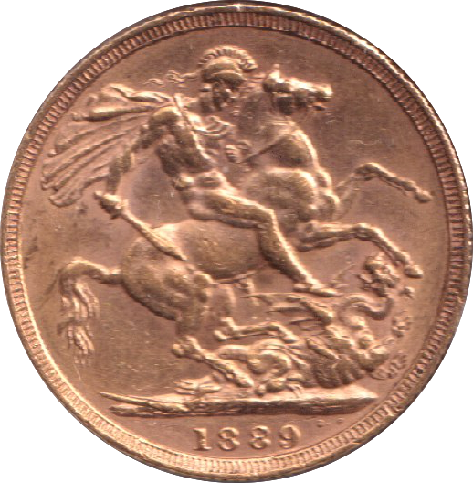 1889 GOLD SOVEREIGN ( EF )