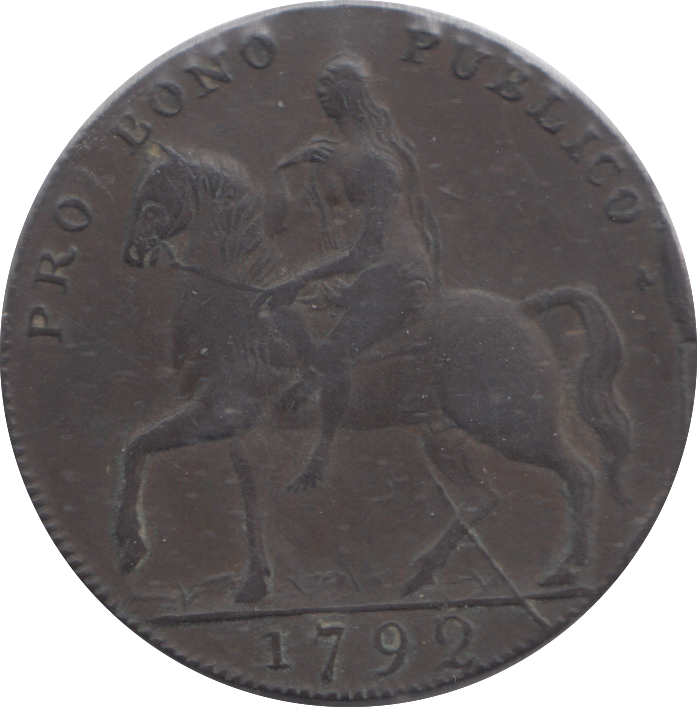 1792 COVENTRY ELEPHANT CASTLE HALFPENNY TOKEN