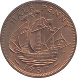 1957 HALF PENNY ( UNC )
