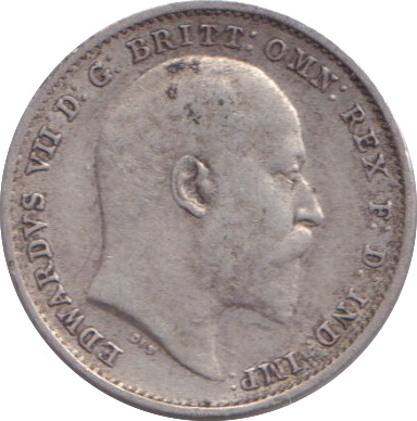 1908 THREEPENCE ( GF )