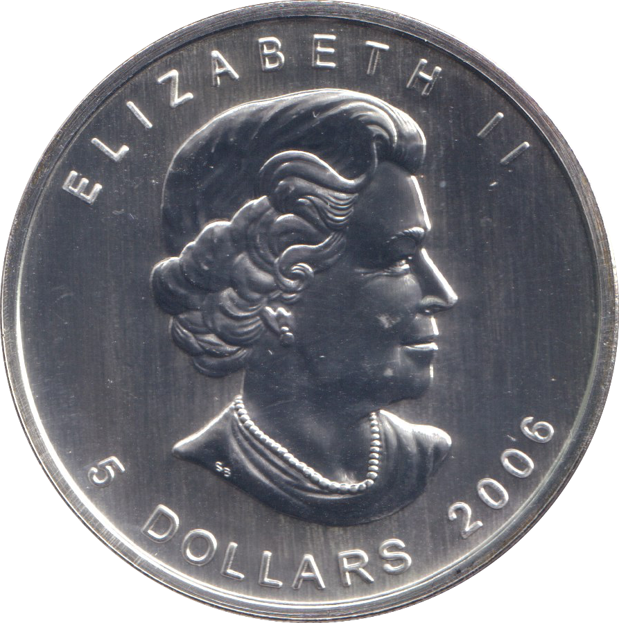 2006 1 OZ .999 FINE SILVER 5 DOLLARS CANADA