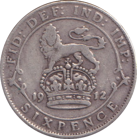 1912 SIXPENCE ( GF )