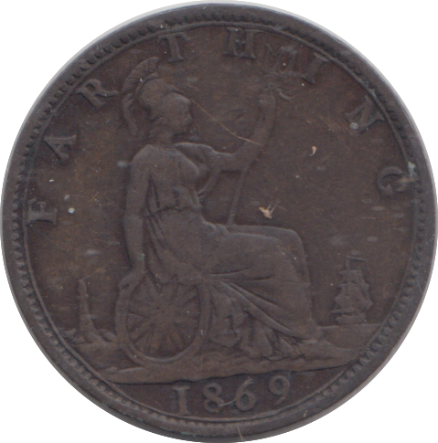 1869 FARTHING ( VF )