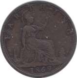 1869 FARTHING ( VF )