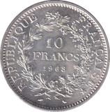 1968 SILVER 10 FRANCS FRANCE