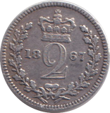 1867 MAUNDY TWOPENCE ( VF )