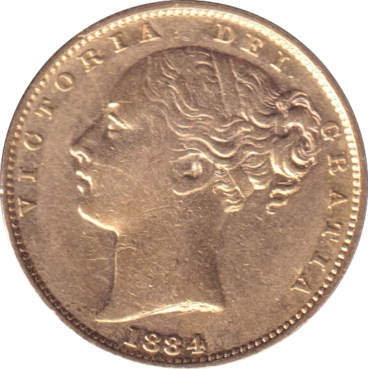 1884 GOLD SOVEREIGN ( EF )