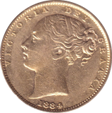1884 GOLD SOVEREIGN ( EF )