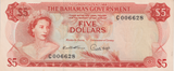 1965 BAHAMAS 5 DOLLARS BANKNOTE REF-1712