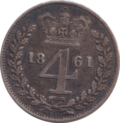 1861 MAUNDY FOURPENCE ( GF )