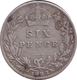 1893 SIXPENCE ( FINE )