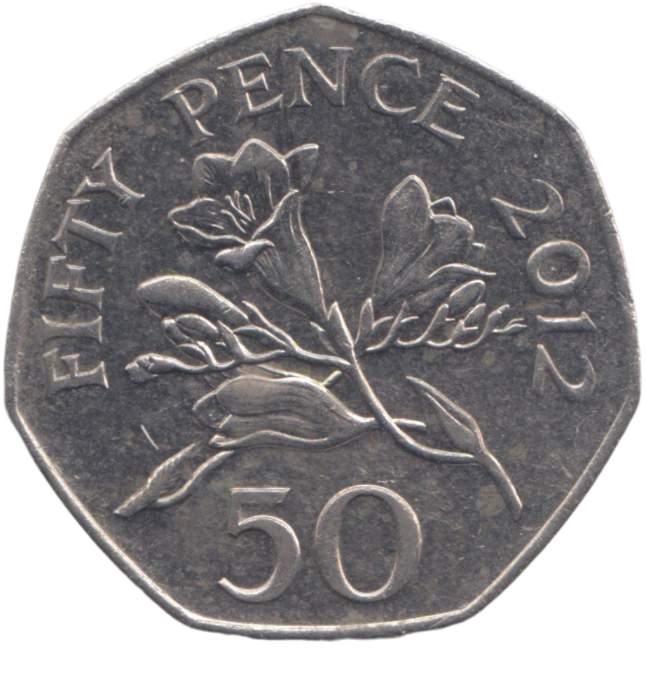 2012 50 PENCE BAILIWICK OF GUERNSEY