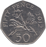 2012 50 PENCE BAILIWICK OF GUERNSEY
