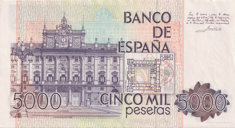1979 5000 PESTAS BANKNOTE SPAIN REF-1650