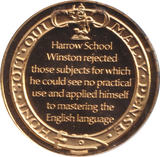 1974 SILVER GOLD PLATED WINSTON CHURCHILL HARROW SCHOOL MEDALLION