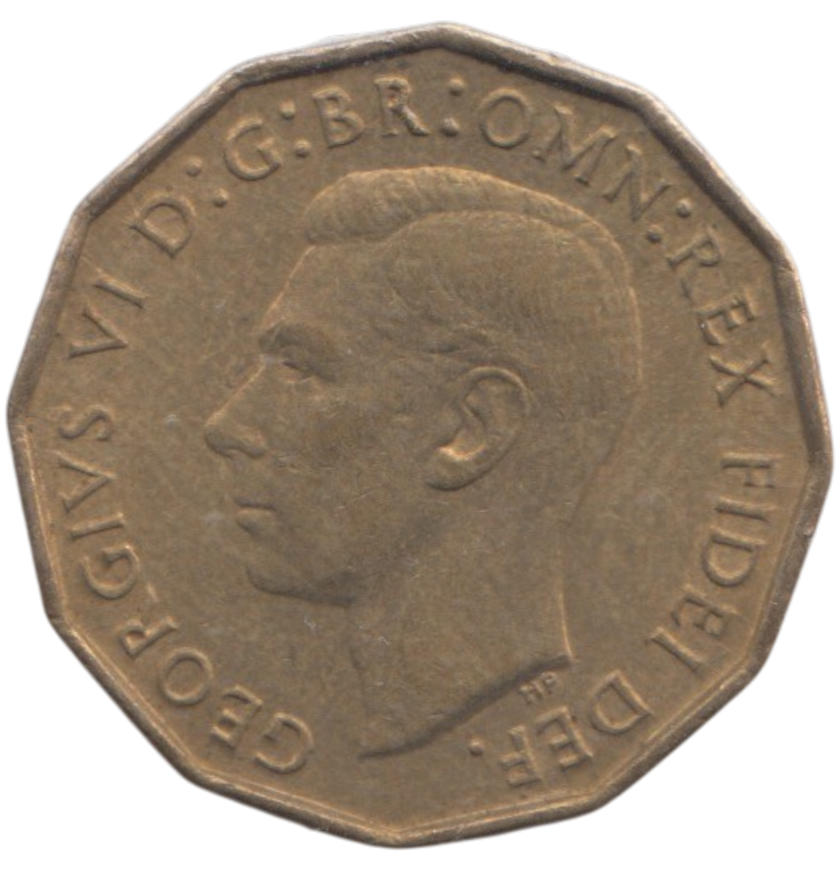 1951 BRASS THREEPENCE ( AUNC ) REF 16