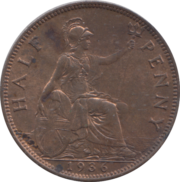 1936 HALF PENNY ( UNC )
