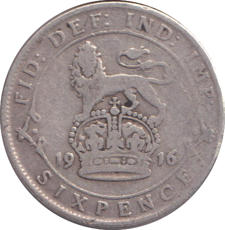 1916 SIXPENCE ( FINE )