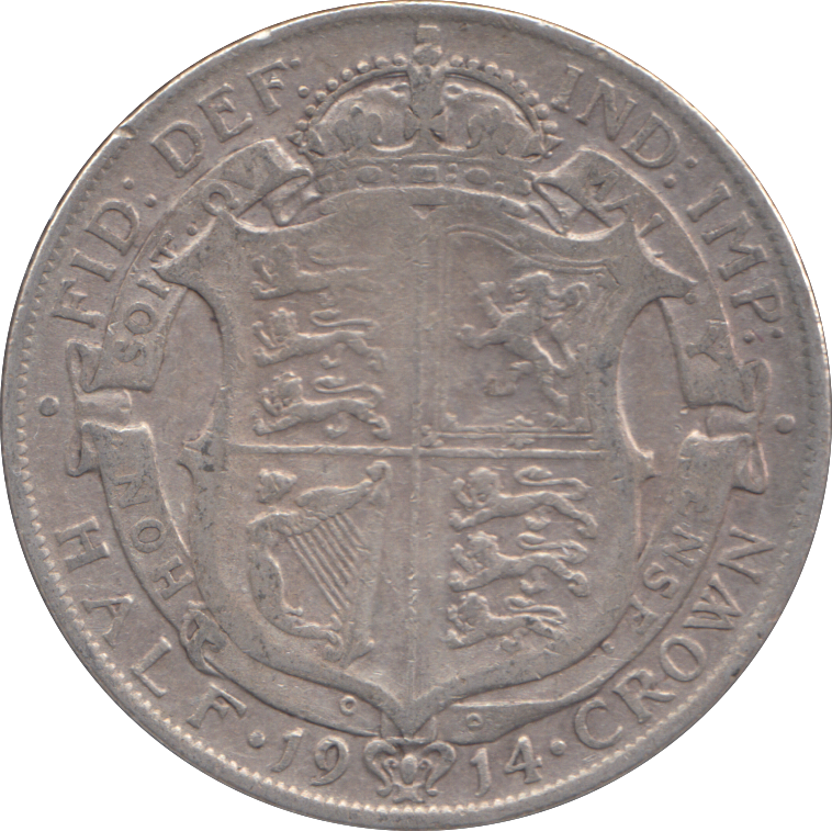 1914 HALFCROWN ( FINE )