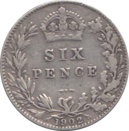 1902 SIXPENCE ( FINE )