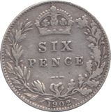 1902 SIXPENCE ( FINE )