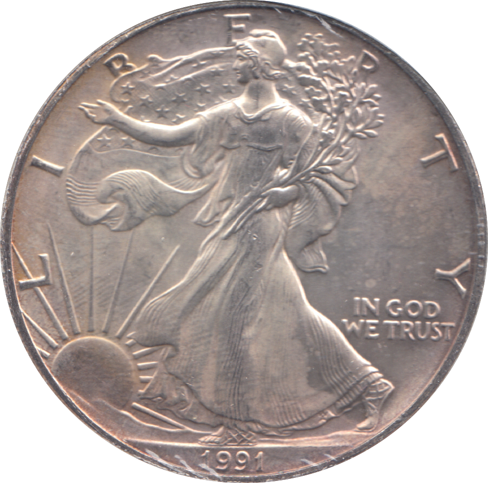 1991 AMERICAN EAGLE SILVER LIBERTY DOLLAR 1 OZ FINE SILVER USA