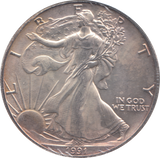 1991 AMERICAN EAGLE SILVER LIBERTY DOLLAR 1 OZ FINE SILVER USA