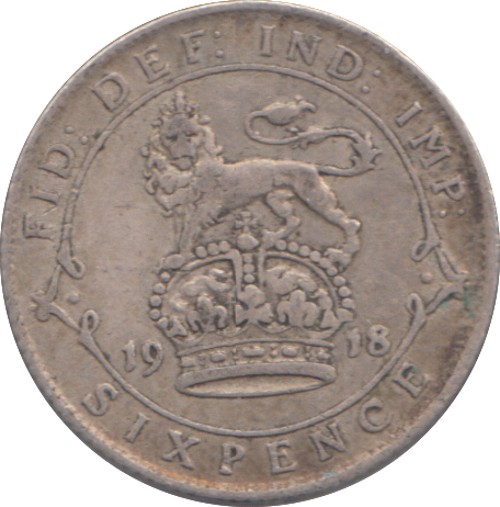 1918 SIXPENCE ( FINE )