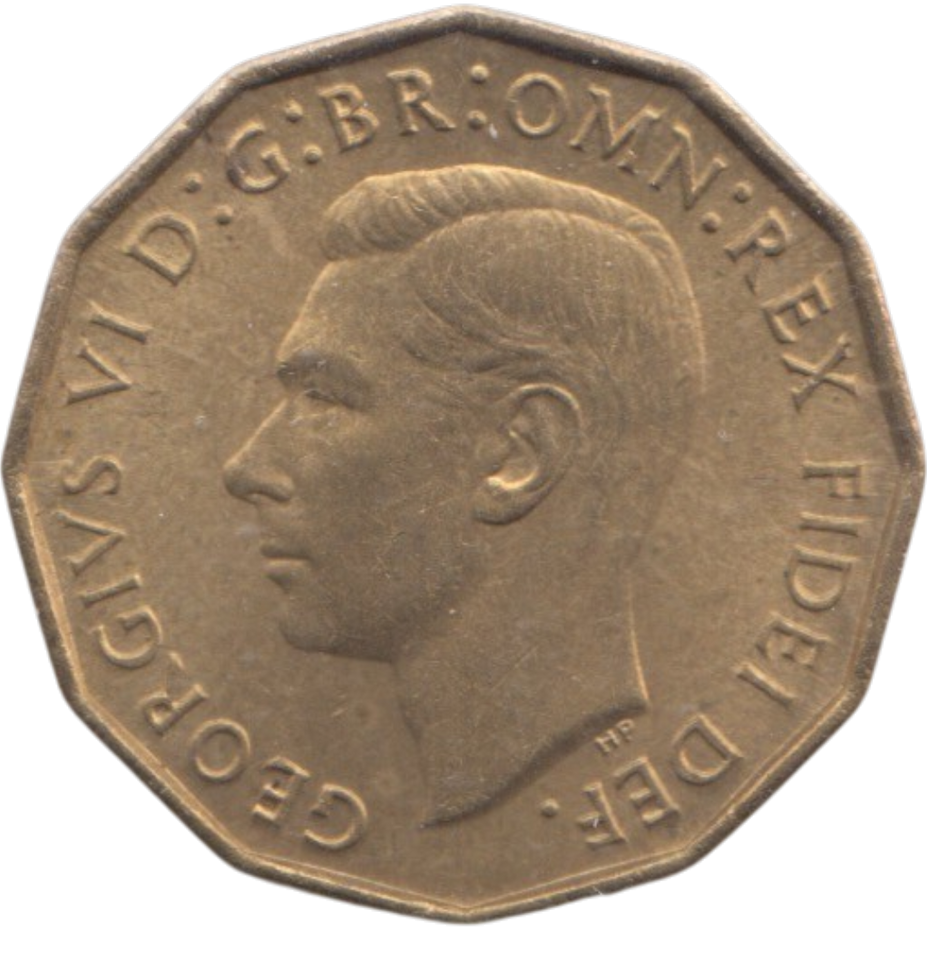1951 BRASS THREEPENCE ( AUNC ) REF 15