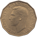 1951 BRASS THREEPENCE ( AUNC ) REF 15