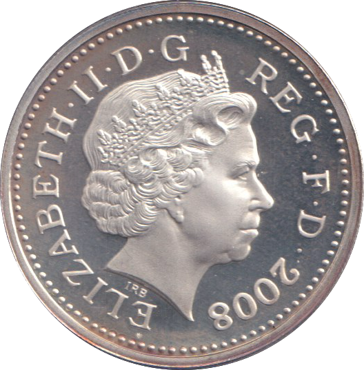 2008 SILVER PROOF GOLD PLATED £1