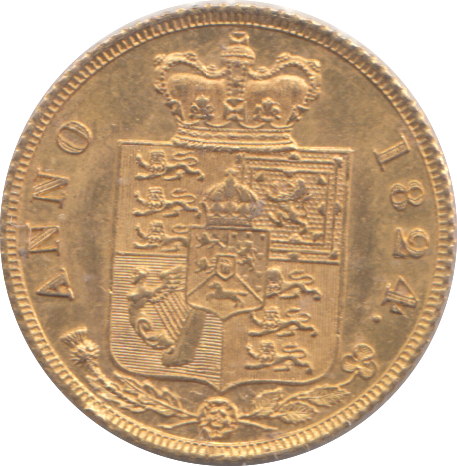 1824 GOLD HALF SOVEREIGN ( AUNC )