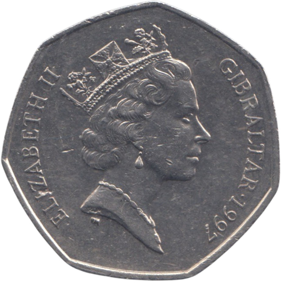 1997 50 PENCE GIBRALTAR