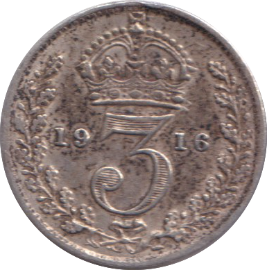 1916 THREEPENCE ( VF )