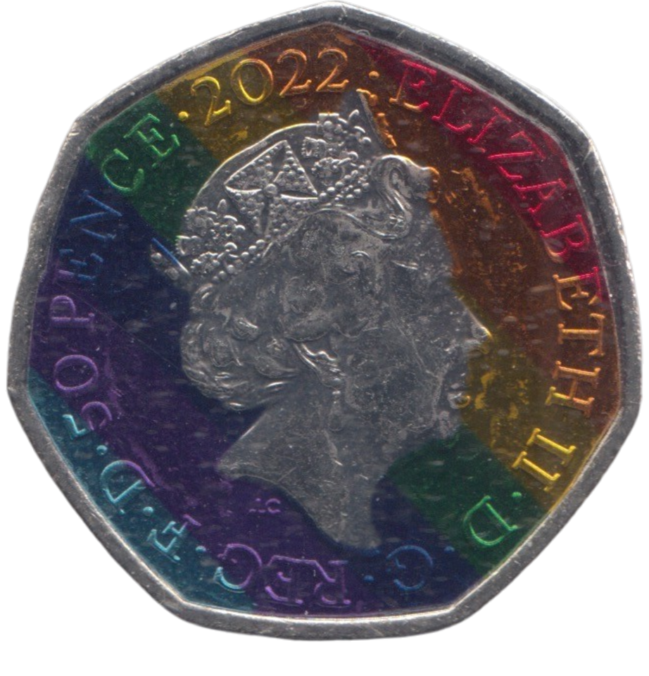 2022 PRIDE 50P COLOURED