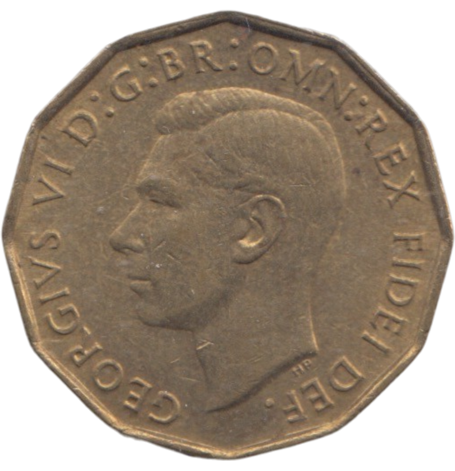 1951 BRASS THREEPENCE ( AUNC ) REF 14