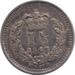 1843 THREE HALFPENCE ( EF )