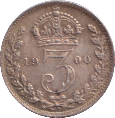 1900 THREEPENCE ( GF )