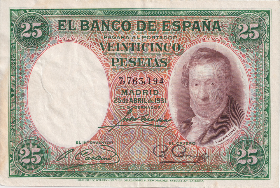 1931 25 PESTAS BANKNOTE SPAIN REF-1639