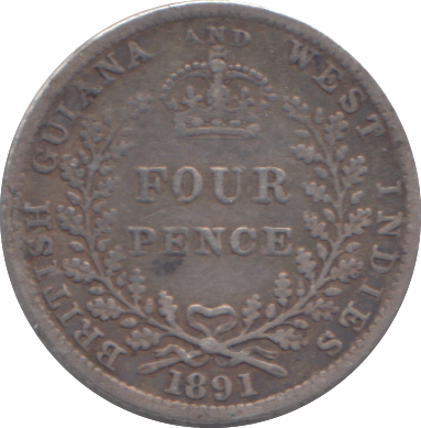 1891 BRITISH WEST INDIES FOUR PENCE