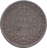 1891 BRITISH WEST INDIES FOUR PENCE