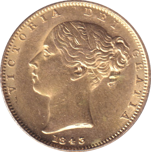 1843 GOLD SOVEREIGN ( EF )